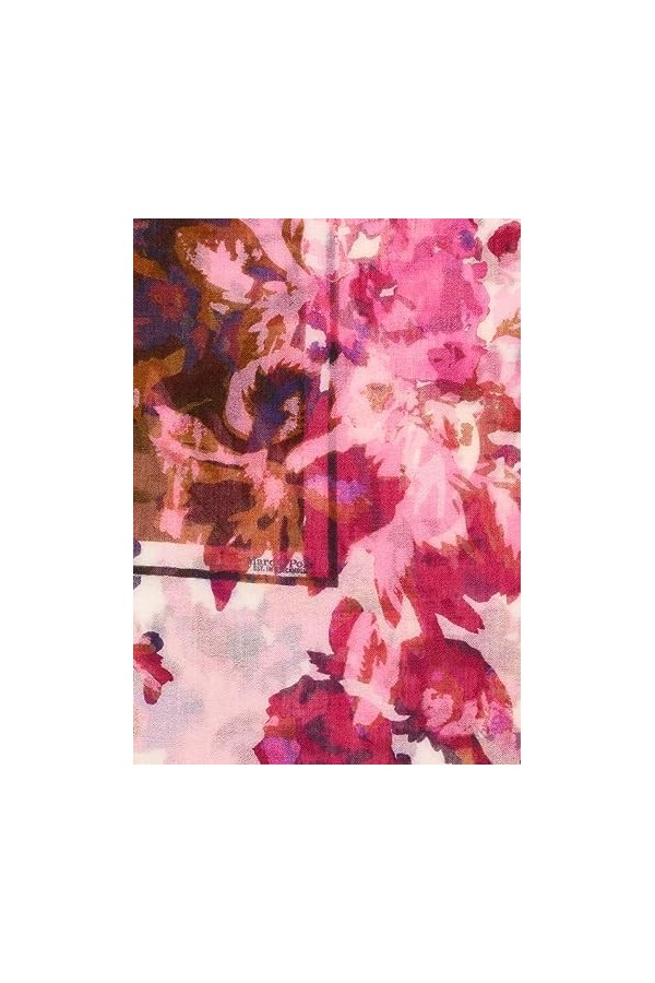 Marc OPolo Écharpe en laine avec structure ouverte, digi, Multicolore/rose vif, taille unique