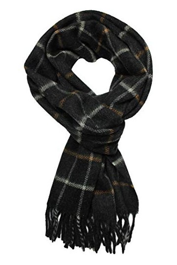 Rotfuchs Écharpe en cachemire écharpe femme écharpe dhiver écharpe homme carreaux gris blanc 180 x 29 cm Fabriqué en Allemag