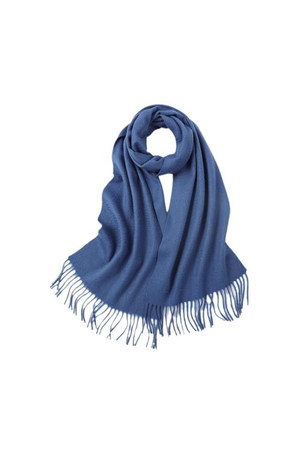 TZUFA Écharpe Pashmina de luxe unisexe pour femmes, couleur unie, chaude, épaisse et douce, longue, en cachemire, automne hiv