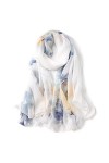 Écharpes Foulard en Soie pour Femmes Impression de Protection Solaire Gaze Section Mince Châle en Soie Gland Châle Long Embal
