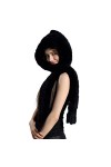 BeFur Écharpe Avec Chapeau En Fourrure De Lapin Femme Écharpe Châle Chaud Hiver Color 13