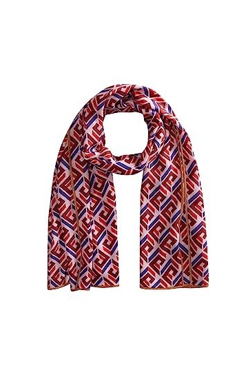 Codello Écharpe moderne en laine douce avec imprimé graphique pour femme, Rose, taille unique