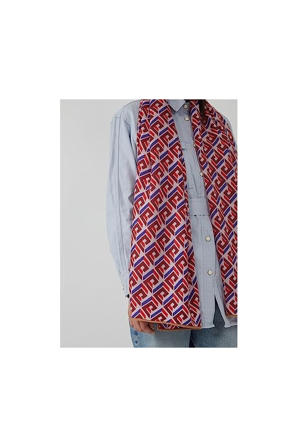 Codello Écharpe moderne en laine douce avec imprimé graphique pour femme, Rose, taille unique