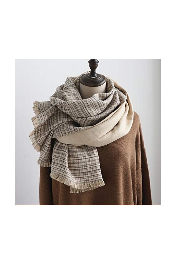 Écharpe double face femme automne et hiver plaid classique imitation cachemire version coréenne de létudiant britannique de 