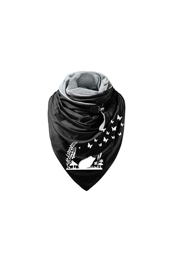 Écharpes pour hommes Écharpes pour femmes Chaud Coupe-vent Mode Imprime Double Couche Boucle Écharpe dhiver Écharpe Chapeaux