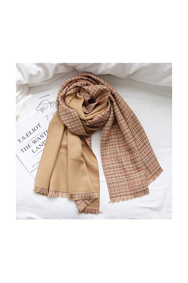 Écharpe double face femme automne et hiver plaid classique imitation cachemire version coréenne de létudiant britannique de 