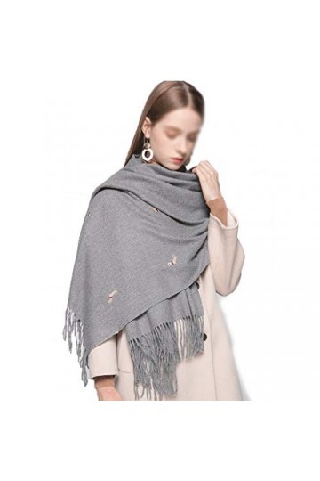 TYXL Foulard de Soie Femme, Écharpe Femmes Écharpe Dames Broderie Écharpe Femme Châle Automne et Hiver Mignon Étudiant Couple