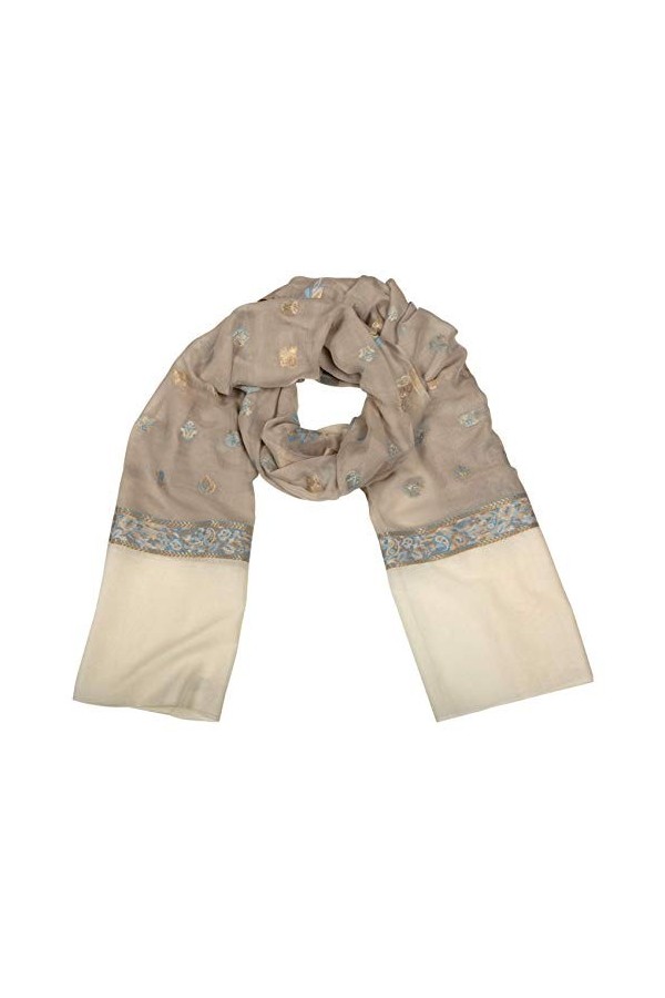 Adina Écharpe pour femme en coton et soie Gris