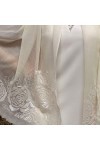 Shirin Sehan Écharpe pour femme en laine soie Rosaria Blanc cassé