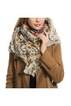 Écharpe Poncho Femme Écharpe Imprimée Automne et Hiver Femmes Chaud Style Européen et Américain Châle Double Usage Manteau Éc