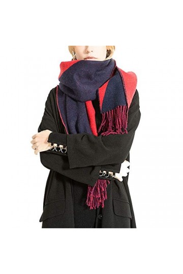 Femmes Poncho Écharpe Street Style Écharpe Double Face Étiquette De Couleur Unie Gland Épaissi Écharpe Chaude Mode Hiver Chau