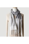 Écharpe Femme Châle Long Femme Grand Plaid Hiver Chaud Plaid Grande Écharpe Doux Chaud Couleur : Grille Gris Clair, Taille :