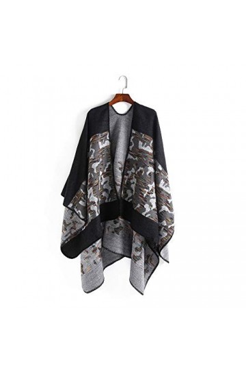Femmes Poncho Écharpe Dames Cadeaux Automne et Hiver Street Style Camouflage Motif Split Châle Écharpe Chaude Mode Hiver Chau