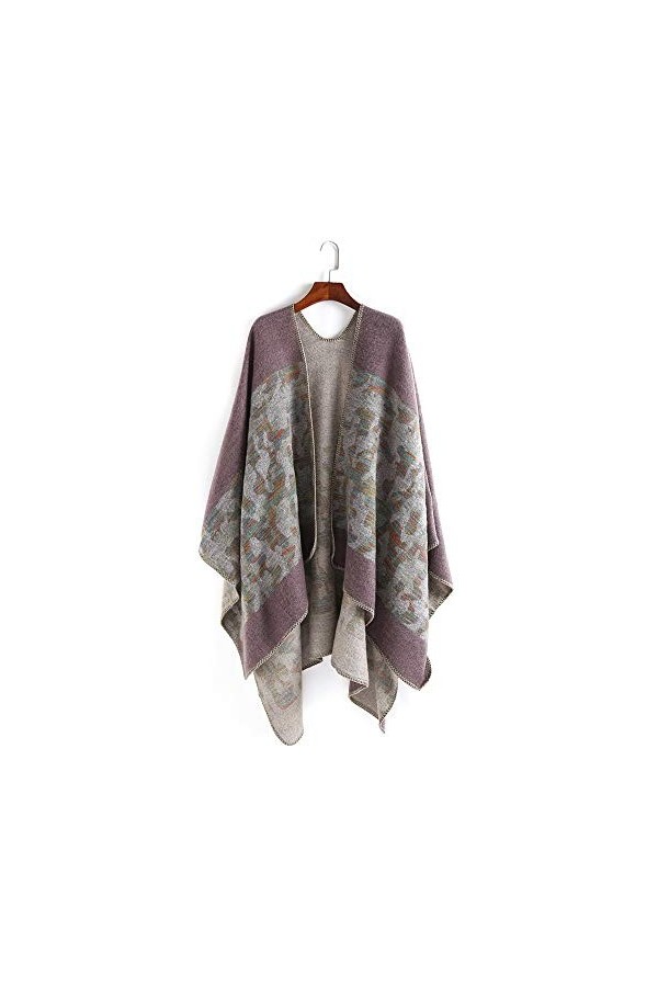 Femmes Poncho Écharpe Dames Cadeaux Automne et Hiver Street Style Camouflage Motif Split Châle Écharpe Chaude Mode Hiver Chau