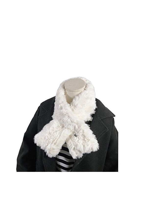 Femmes Wrap Col Bavoir Chaud Femme Hiver Col Croisé Écharpe Décoration Écharpe dhiver Col Écharpe Doux Chaud Color : Milk T