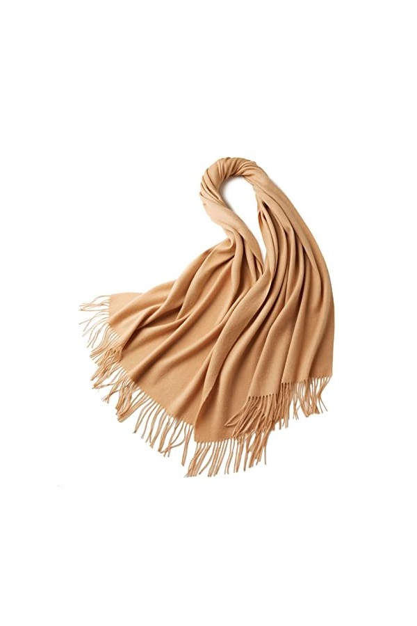 LOERSS Couverture Poncho, Echarpe pour Femmes, Echarpes de Couverture en Cachemire, Echarpe Classique à Pompons, Echarpes Cha