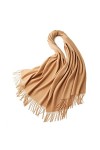 LOERSS Couverture Poncho, Echarpe pour Femmes, Echarpes de Couverture en Cachemire, Echarpe Classique à Pompons, Echarpes Cha