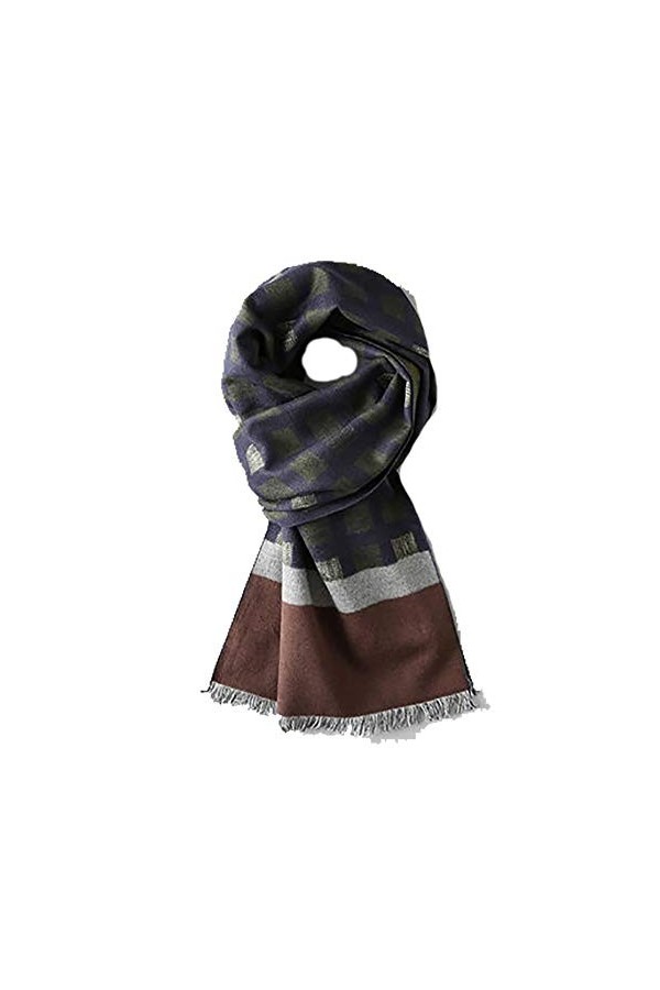 SLTO Écharpe à Carreaux à Carreaux à Franges Hiver épaissir Chaud, châle rectangulaire en Cachemire pour Femmes avec boîte-Ca