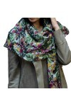 Écharpe pour femme Stola Printschal Juna, imprimé en laine, soie légère, 142 x 142 cm, multicolore