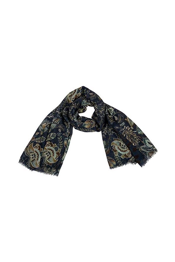 Écharpe pour femme Enya imprimée, multicolore, 100 % laine, franges, 100 x 200 cm