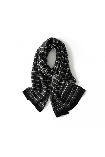 HRTC Simple écharpe Automne Hiver Cachemire Or rayé écharpes Femmes Chaud Tricot Doux Chaud Couverture Voyage extérieur Therm