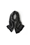 HRTC Simple écharpe Automne Hiver Cachemire Or rayé écharpes Femmes Chaud Tricot Doux Chaud Couverture Voyage extérieur Therm
