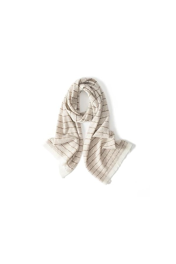 HRTC Simple écharpe Automne Hiver Cachemire Or rayé écharpes Femmes Chaud Tricot Doux Chaud Couverture Voyage extérieur Therm