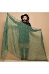 zhangmeiren Automne Et lhiver Écharpe Longue Section De La Soie Foulards Foulards Femme Soie Sauvage Grand Châle Vert Style 