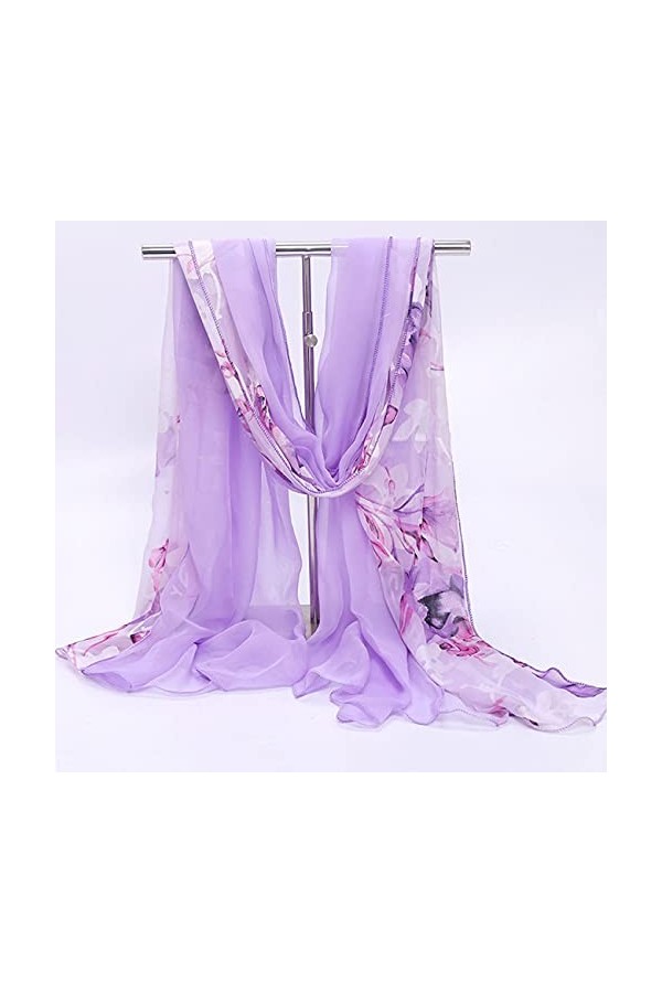 EXENXA Serviette en Soie Été Léger Section Mince Sauvage Long Fil Écharpe Femme Écharpe Solaire Plage Châle Couleur : Rose,