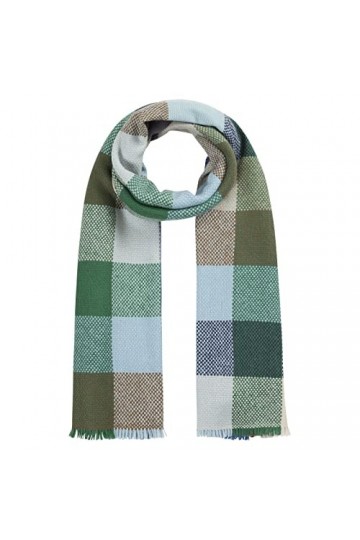 CODELLO Écharpe à carreaux en pure laine, bleu, taille unique