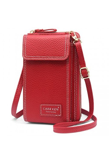 REETEE Petit Sac Bandoulière Téléphone Portable Femmes Portefeuille en Cuir, Pochette avec Porte Carte et Bandoulière Amovibl