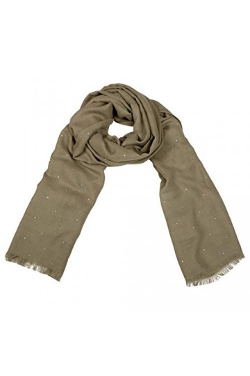 Shirin Sehan Tara Écharpe pour femme en coton avec strass