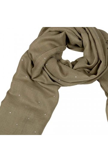 Shirin Sehan Tara Écharpe pour femme en coton avec strass