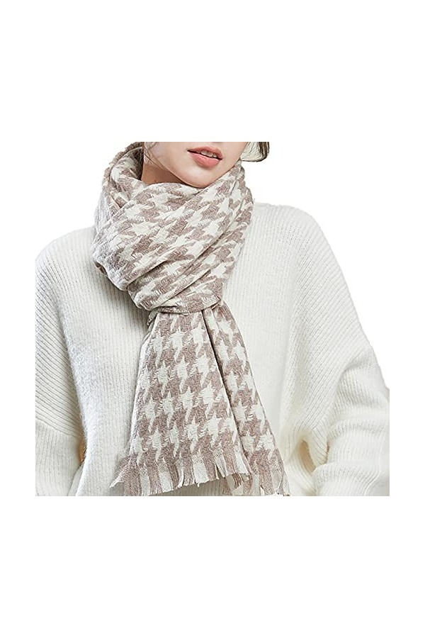 RAN Écharpe en Laine légère for Femme, Couverture à Carreaux Écharpe dhiver Chaud et Confortable Tartan Wrap Grand châle, 25