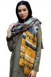 Shirin Sehan Écharpe en laine pour femme Imprimé Kira Doré 100 x 200 cm