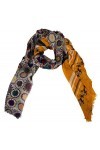 Shirin Sehan Écharpe en laine pour femme Imprimé Kira Doré 100 x 200 cm