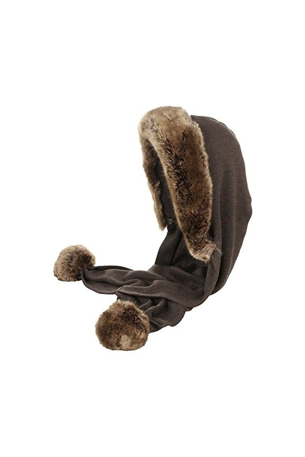 Echarpe a Capuche Lumia Gebeana foulard pour femme coiffe taille unique - marron fonce 