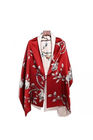 Femme Écharpe Écharpe châle en Soie de Haute qualité Robe à Double Usage avec châle Mode Printemps et Automne Double Couche I
