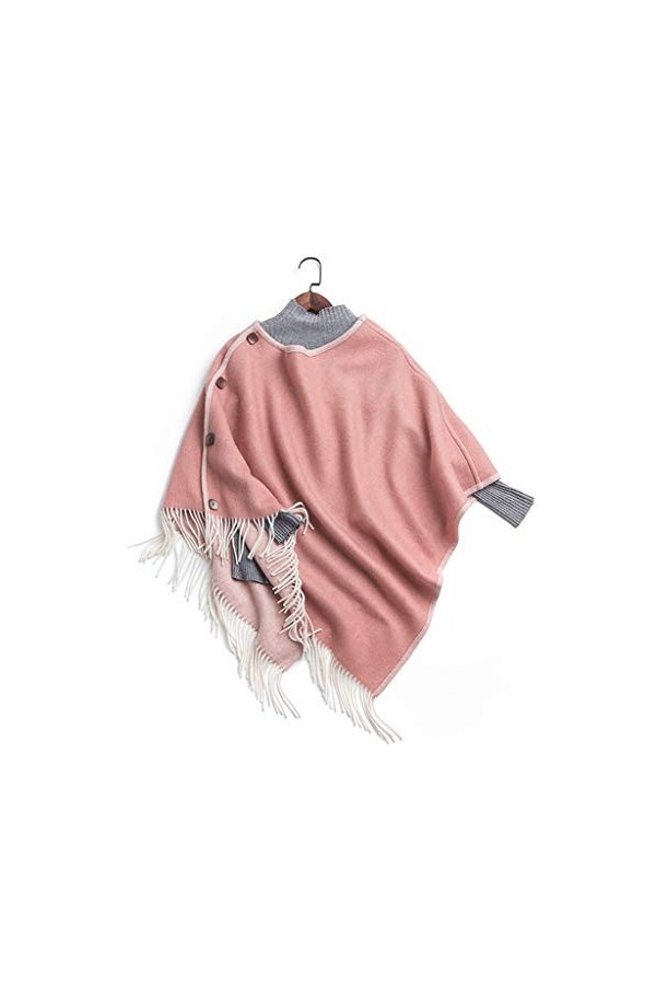 TYXL Foulard de Soie Femme, Écharpe Femmes Couleur Unie Laine Double Chambre Gland Climatisation Châle Tempérament Automne Hi