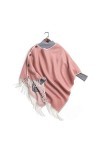 TYXL Foulard de Soie Femme, Écharpe Femmes Couleur Unie Laine Double Chambre Gland Climatisation Châle Tempérament Automne Hi