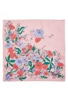 Becksöndergaard 2301650009-220 Maleia Sia Écharpe triangulaire en soie avec motif floral Rose 90 x 90 cm, Rose Blossom, B: 90
