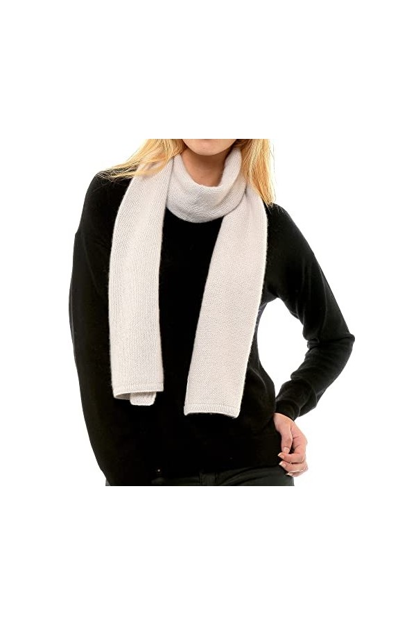 LES POULETTES - Echarpe 100% Cachemire 4 Fils 172 cm x 29cm Classics - Bleu Navy