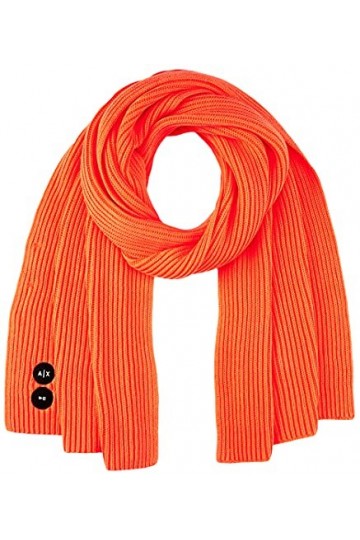 Armani Exchange Sustainable Cotton, Double Stamp écharpe, Orange, Taille Unique Femme
