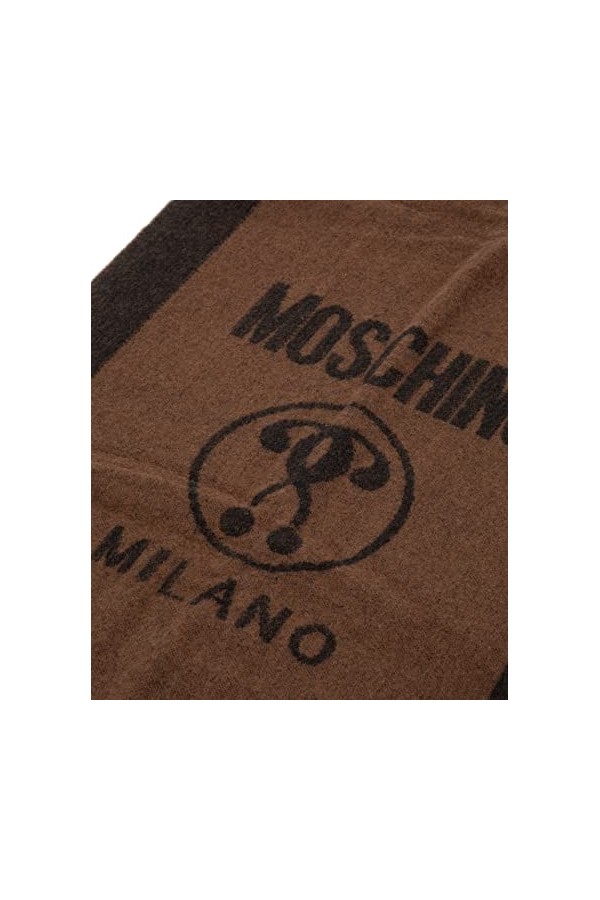 MOSCHINO femme Double question mark écharpe en laine brown