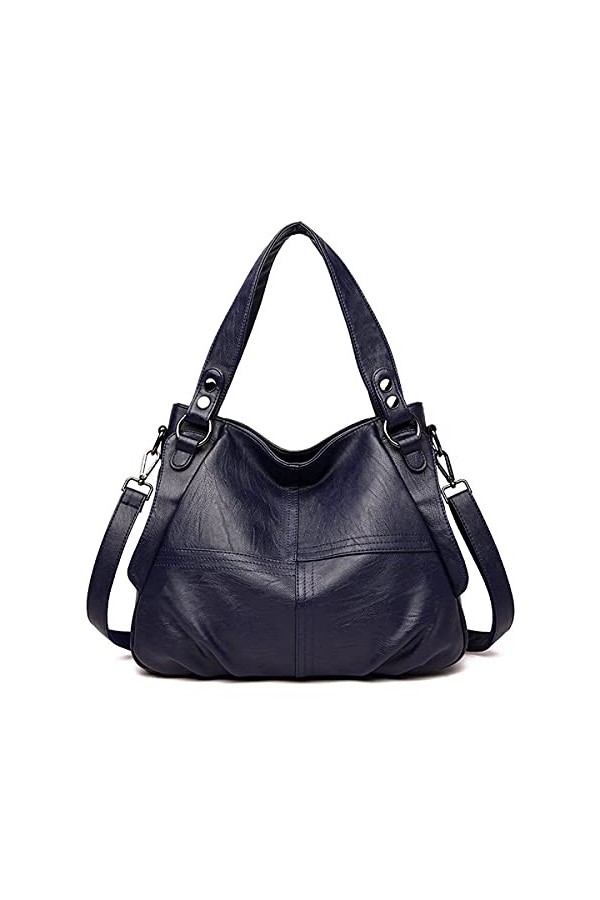 Monitika Sacs à main Femme Grande capacité cuir Sacs portés épaule Mode Sacs portés main Noir