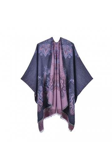 Femmes Écharpes Chaudes Wraps Écharpe Châle Glands Double Face à Double Usage Élargi Cape Fendue Écharpe Chaude pour lhiver 