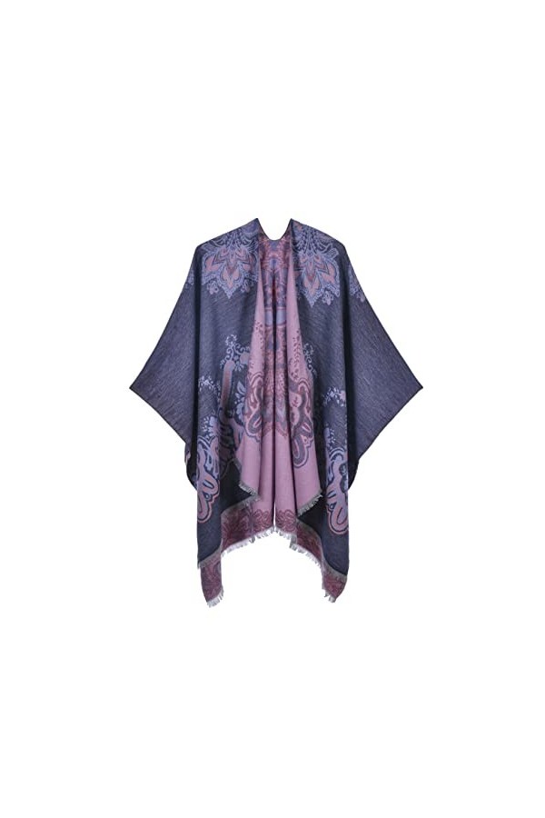 Femmes Écharpes Chaudes Wraps Écharpe Châle Glands Double Face à Double Usage Élargi Cape Fendue Écharpe Chaude pour lhiver 