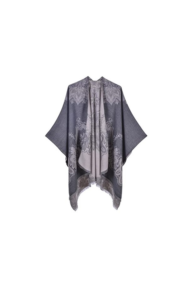 Femmes Écharpes Chaudes Wraps Écharpe Châle Glands Double Face à Double Usage Élargi Cape Fendue Écharpe Chaude pour lhiver 