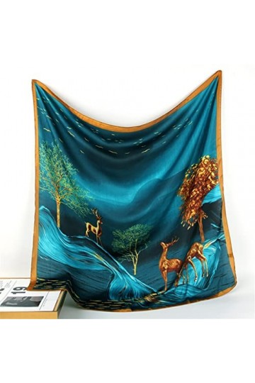 DAONPHARI Écharpe, Écharpe Longue, Châle, Écharpe carrée, Écharpe en Soie, Écharpe Femme 90x90, Écharpe, All-Match Printemps 