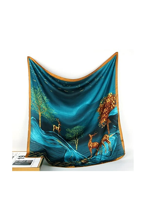 DAONPHARI Écharpe, Écharpe Longue, Châle, Écharpe carrée, Écharpe en Soie, Écharpe Femme 90x90, Écharpe, All-Match Printemps 